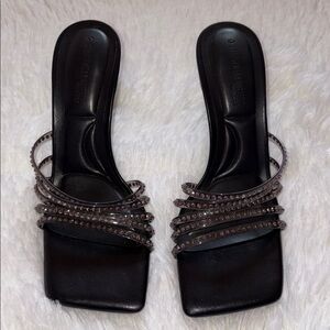 Charlotte Russe Black Strappy Heeled Sandals